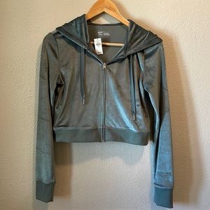 Aerie Dreamy Velour Cropped Hoodie